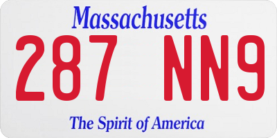 MA license plate 287NN9