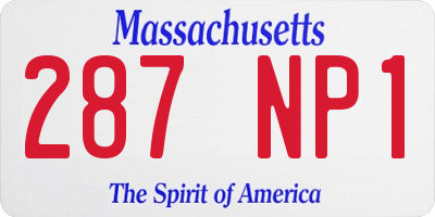 MA license plate 287NP1