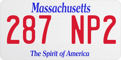 MA license plate 287NP2