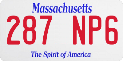 MA license plate 287NP6