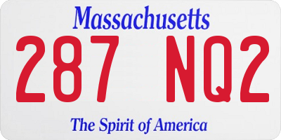 MA license plate 287NQ2