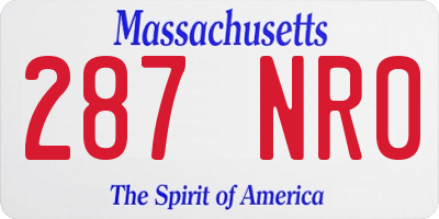 MA license plate 287NR0