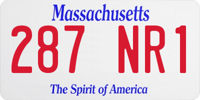 MA license plate 287NR1