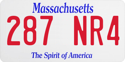MA license plate 287NR4