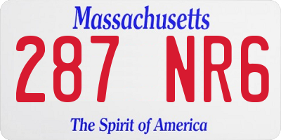 MA license plate 287NR6