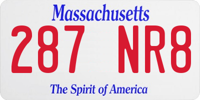 MA license plate 287NR8