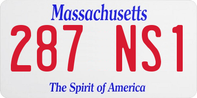 MA license plate 287NS1