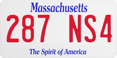 MA license plate 287NS4
