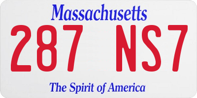 MA license plate 287NS7