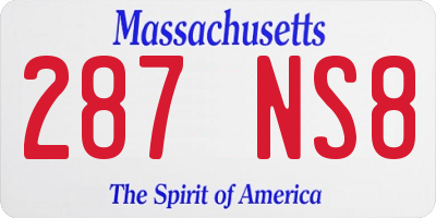 MA license plate 287NS8