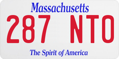 MA license plate 287NT0