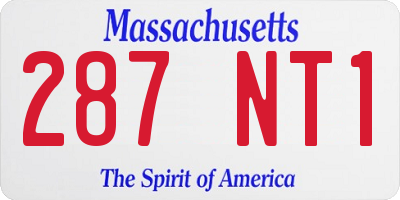 MA license plate 287NT1