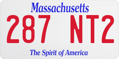 MA license plate 287NT2