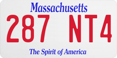 MA license plate 287NT4