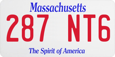 MA license plate 287NT6