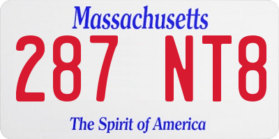 MA license plate 287NT8