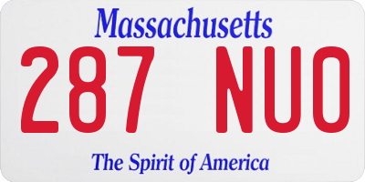 MA license plate 287NU0
