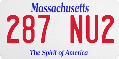 MA license plate 287NU2