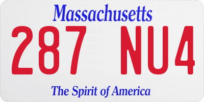 MA license plate 287NU4