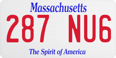 MA license plate 287NU6