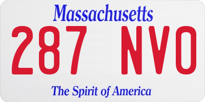 MA license plate 287NV0