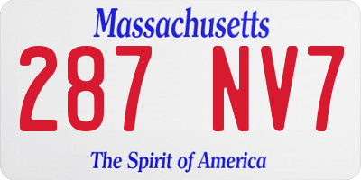 MA license plate 287NV7