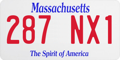 MA license plate 287NX1