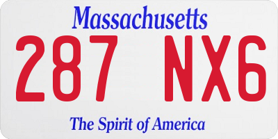 MA license plate 287NX6