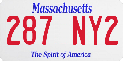 MA license plate 287NY2
