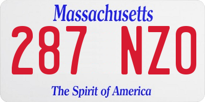 MA license plate 287NZ0