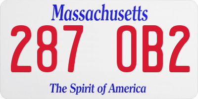 MA license plate 287OB2
