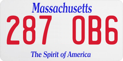 MA license plate 287OB6