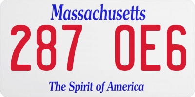 MA license plate 287OE6