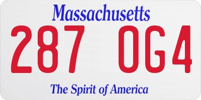 MA license plate 287OG4