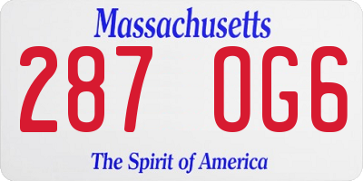 MA license plate 287OG6