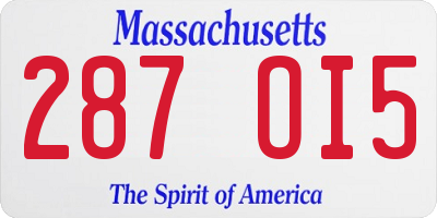 MA license plate 287OI5