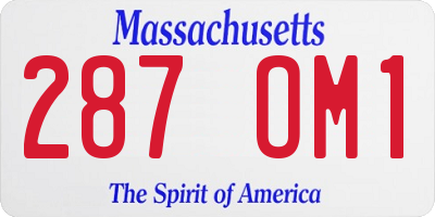 MA license plate 287OM1