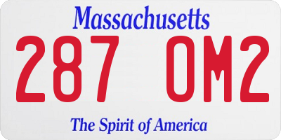 MA license plate 287OM2