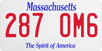 MA license plate 287OM6