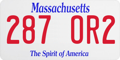 MA license plate 287OR2