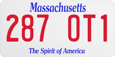 MA license plate 287OT1