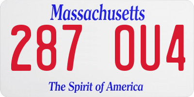 MA license plate 287OU4