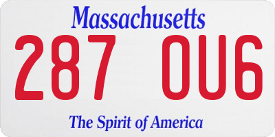 MA license plate 287OU6