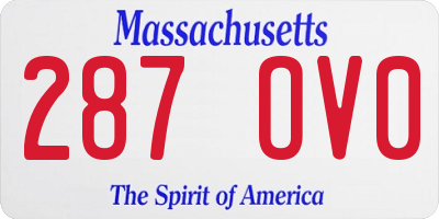 MA license plate 287OV0