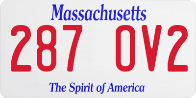 MA license plate 287OV2