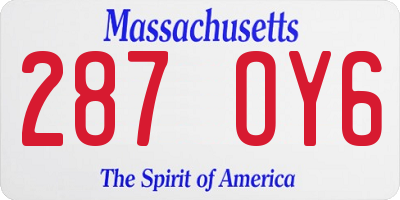 MA license plate 287OY6