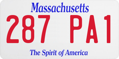 MA license plate 287PA1