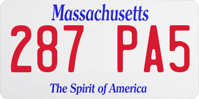 MA license plate 287PA5