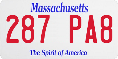 MA license plate 287PA8