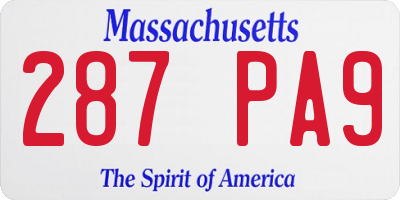 MA license plate 287PA9